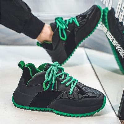 2024New Men's Casual Versatile New Set of Sole Board Shoes, Fashionable and Casual Leather Cowhide Inner Height Increasing Shoes
