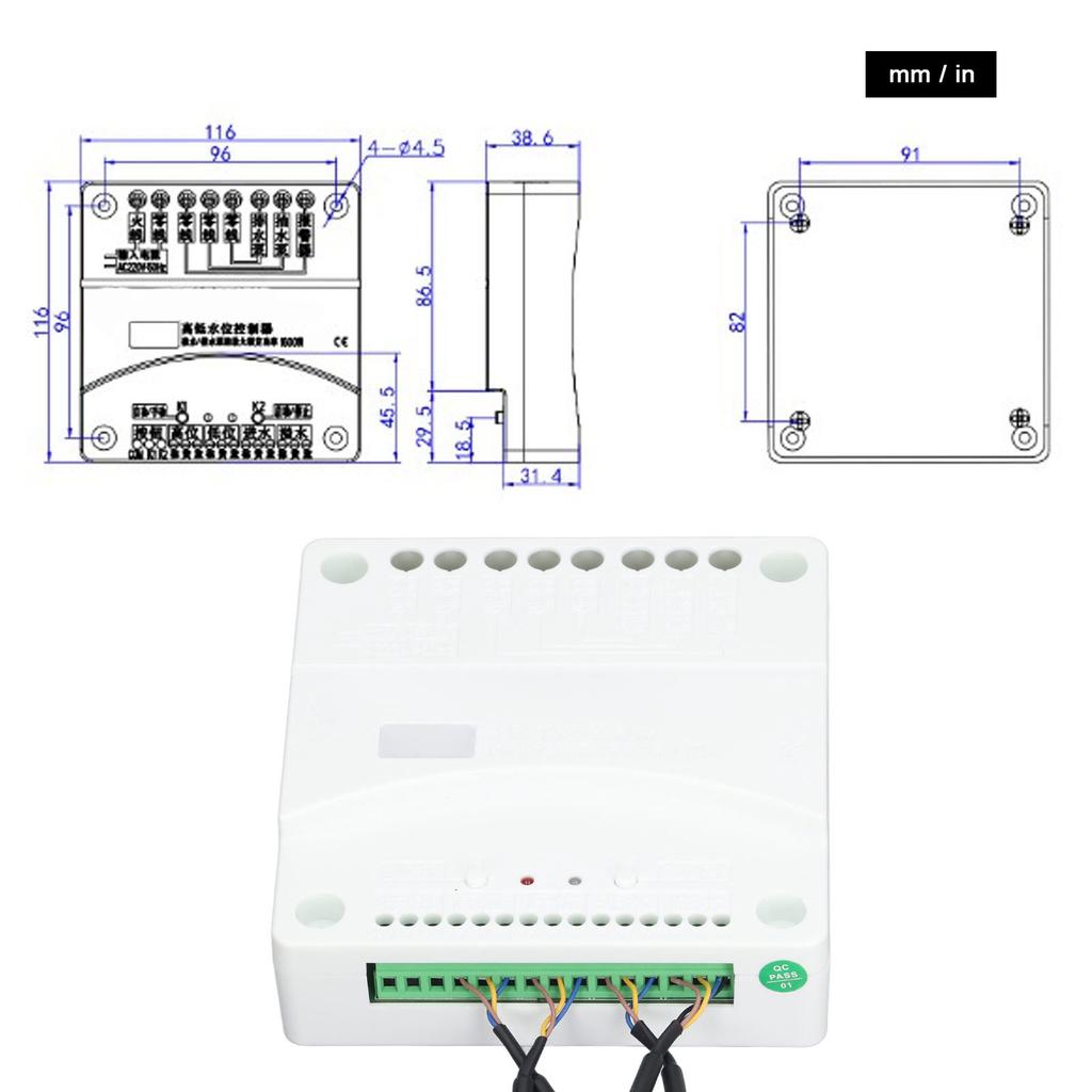 Automatic Non Contact Liquid Level Controller Water Tank Level Sensor Controller for Pump AC220V