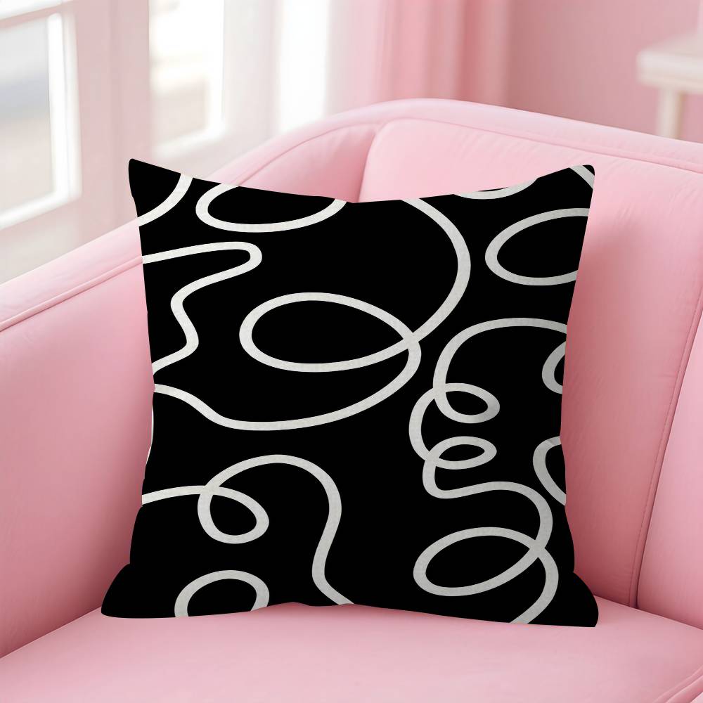 Minimalism Black And White Pillowcases Home Bedding Decorative Pillow Cover Wedding Super Soft Pillow Case