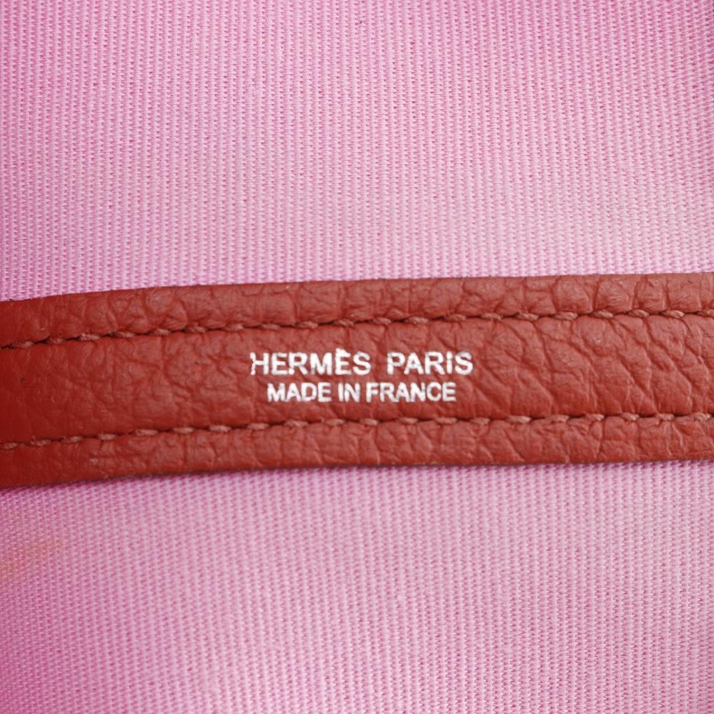 HERMES Garden party PM Tote Bag Pink / red Towar Officier Women Used