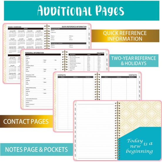 2025-2026 Planner 18-Month Daily Weekly Monthly Planner Organizer Runs Jul. 2025 - Dec.2026 Spiral Agenda Book for Office School Supplies