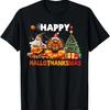 Retro Halloween Thanksgiving Christmas Happy HalloThanksMas T-Shirt