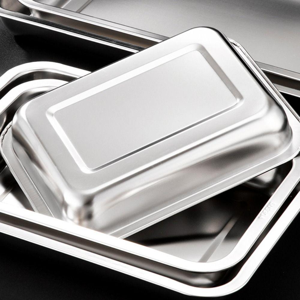 Rectangle Stainless Steel Tea Tray For Home Office Teahouse Restaurant Japanese Style Serving Platter Kitchen Bar