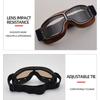 Motorradbrille Winddichte Motorradhelmbrille Sonnenbrille Retro Universal Klappbar Leder Retro Motorrad Zubehör