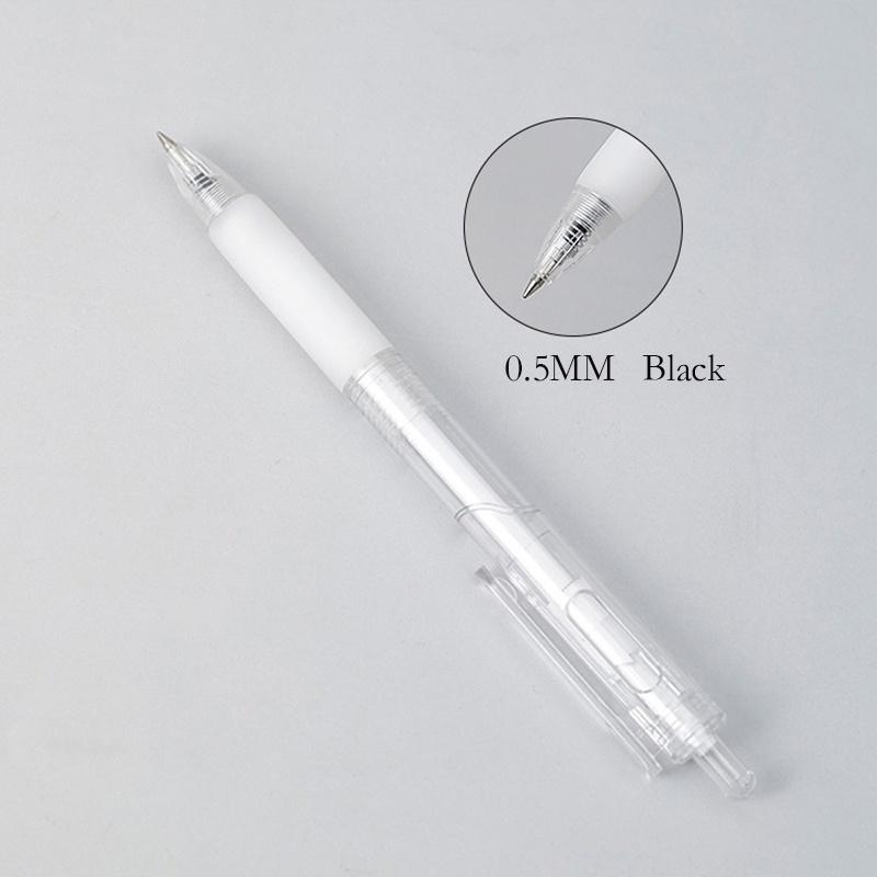 Pix cu cerneală gel retractabil, dimensiune 0,5 mm., negru simplu, papetărie de birou pentru studenți, 5 bucăți