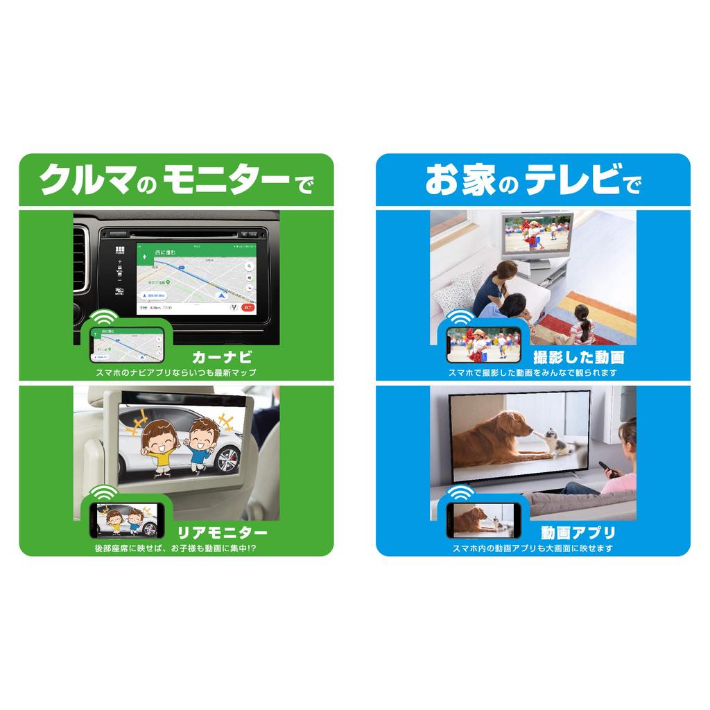 Kashimura Screen Mirroring Wi-Fi Receiver (Miracast/AirPlay Receiver) HD1080p, Includes HDMI Cable & RCA (Red, White, and Yellow) Audio Cable, NKD-199