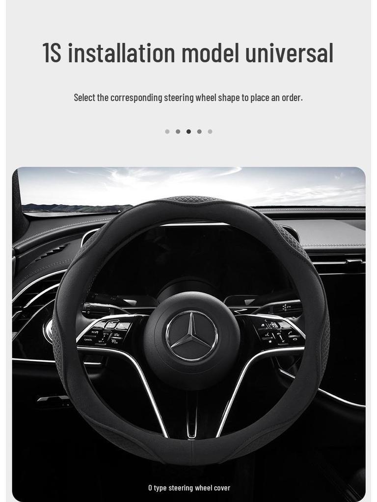 Ultratunt Mockaskinn Rattöverdrag: Andningsbar, Halkfri, Svettabsorberande, Året-runt Universell Passform.