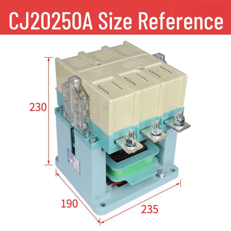 DELIXI CJ20-250A AC Contactor 220V/380V Single/Three-Phase Universal Industrial Use