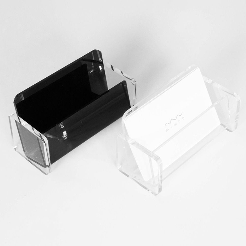 High-End Business Cards Display Holders Black&Clear Name Cards Organizer  Tabletop