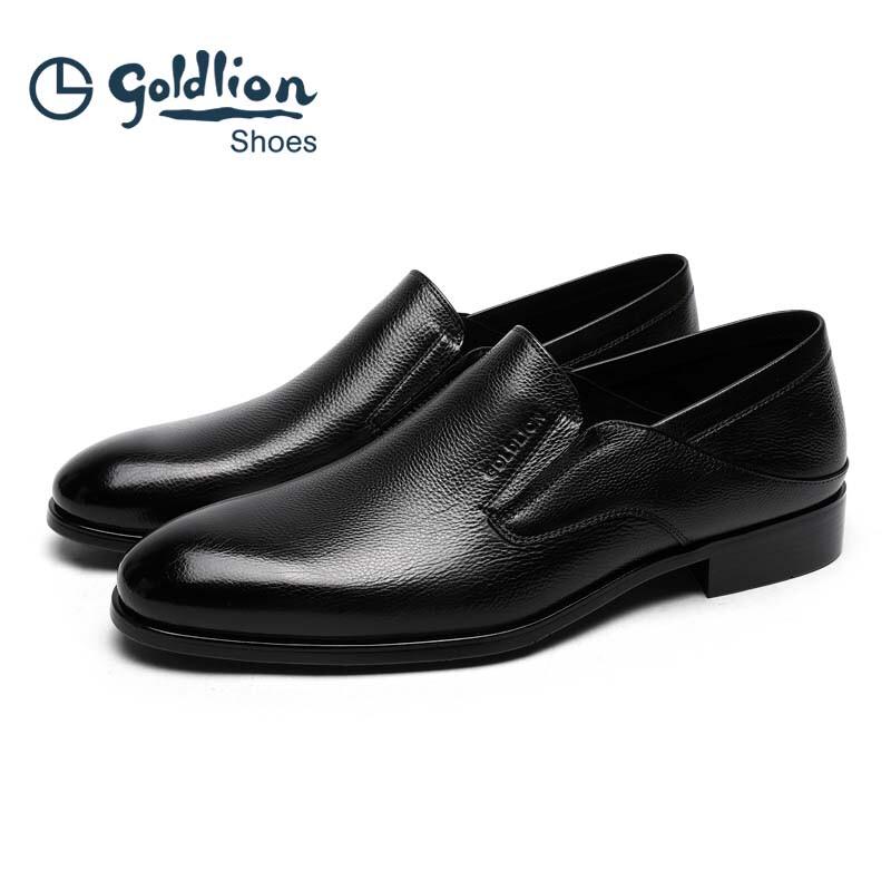 Goldlion Men's Business Casual Leather Loafers