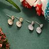 Christmas Temperament Light Luxury Zirconium Stud Earrings Simple Wind Metal Mesh Silver Needle Exquisite Small Versatile Non-fading Earrings