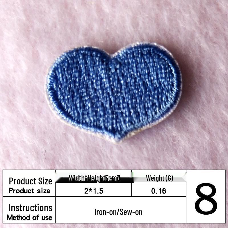 Na Yang Heart Embroidery Self-Adhesive Patch for DIY Clothing and Decoration