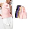 Summer New Product Women's Clothes French Short Silk Satin Texture Open Back Hanging Collar Tops 3203317 2069399
