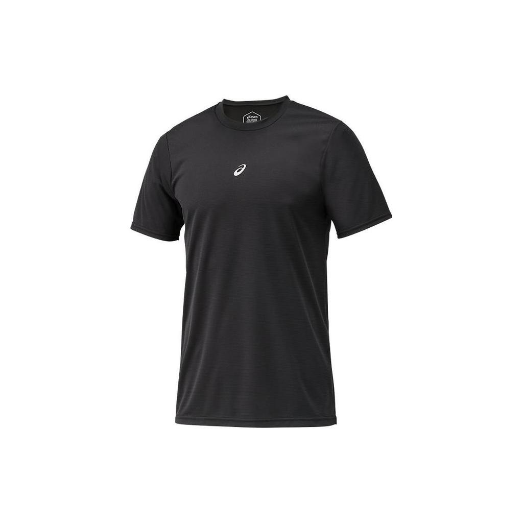 Asics Logo Print Round Neck Casual Sports Short Sleeve T-Shirt Men T-Shirts Black 2121A144-001