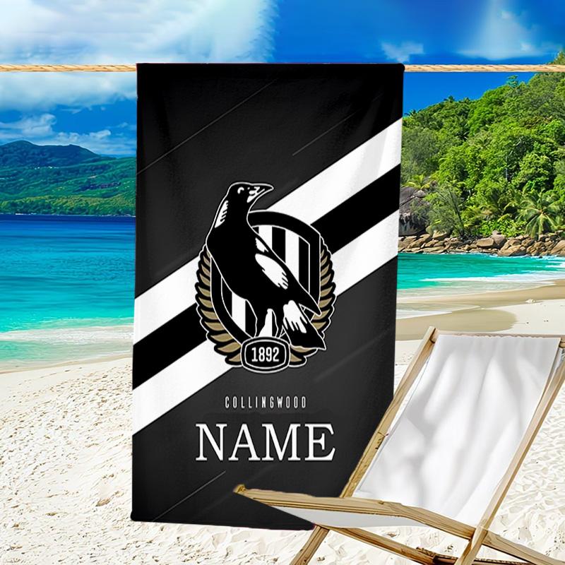 1pc Football2 Beach Towel with Custom Name, Beach/Swimming/Bath/Picnic/Camping Towel, Suitable for Seaside Beaches