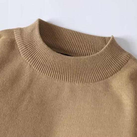 Men Winter Sweater Half Turtleneck Solid Color Fleece Soft Long Sleeves Keep Warm Pullover Plus Size Spring Sweater Men Garment
