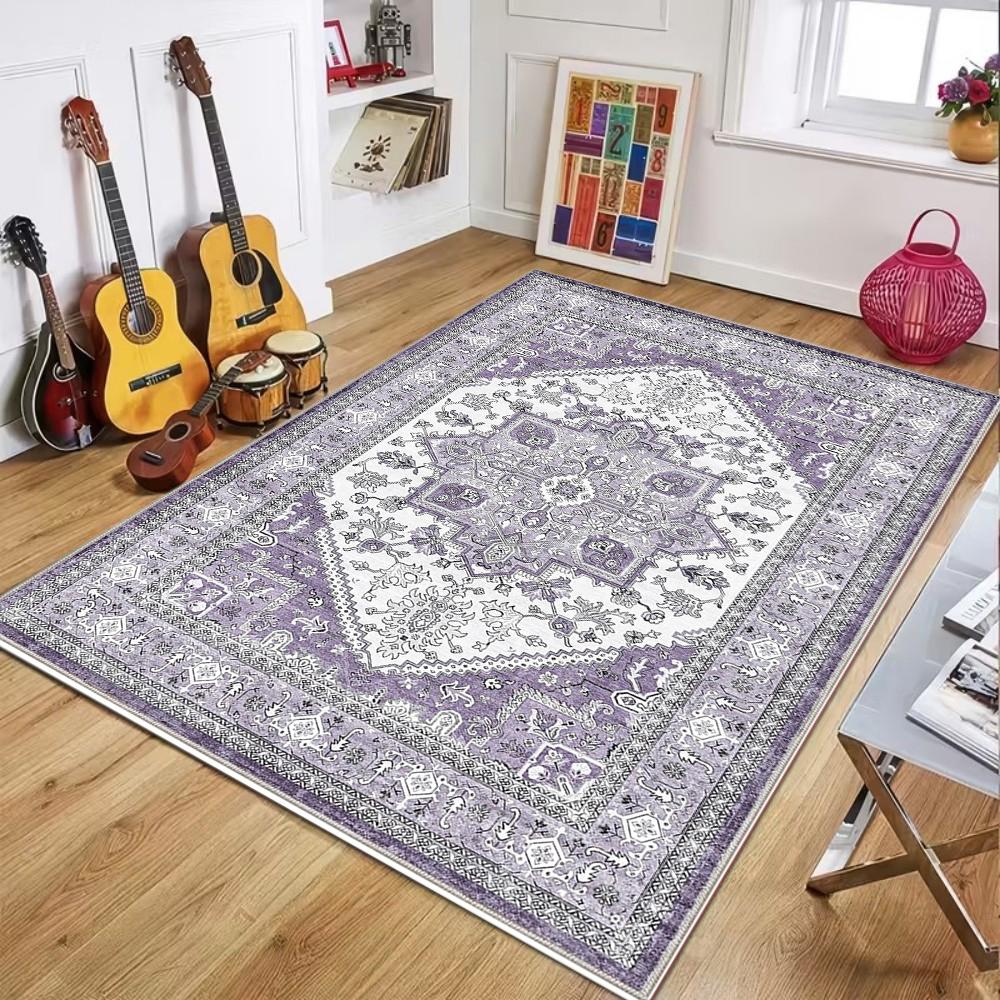 

Vintage Persian Pattern Area Rug Soft Durable Non Slip Washable Floor Mat for Living Room Bedroom Dorm Apartment Home Decor 40x60cm