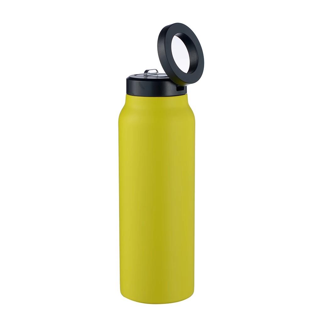710ml Insulated Water Bottle with Phone Mount Durable Leakproof Stainless Steel Sports Bottle for Outdoor Trip Household Camping