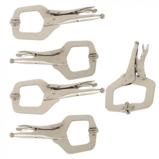 5 Pcs 11" Locking C Clamp Adjustable Pliers Grip With Swivel Pad Vise Jaws