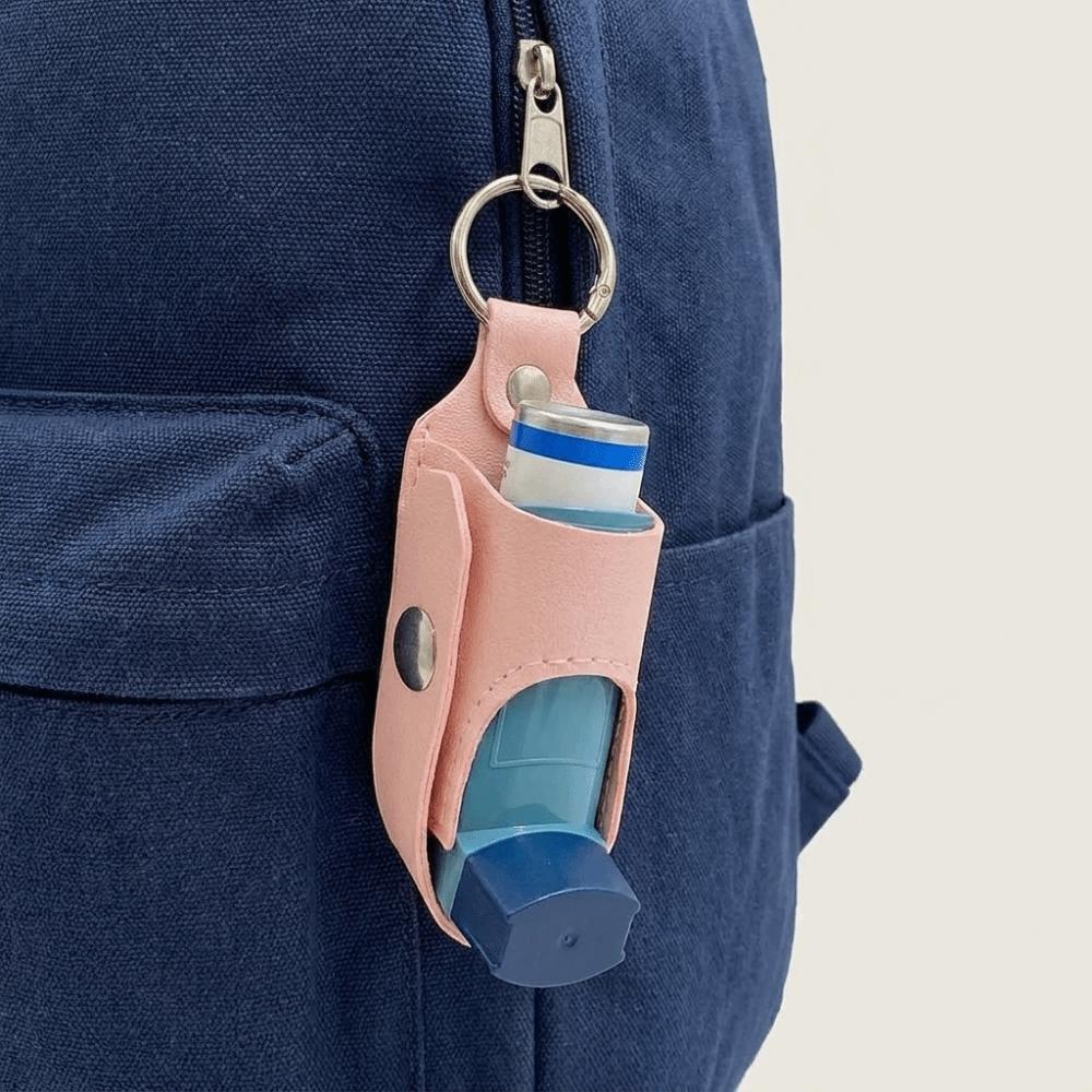 Lightweight Inhaler Spacer Holder Protective Inhaler Key Chain Practical Cough Storage Bag  Hiking