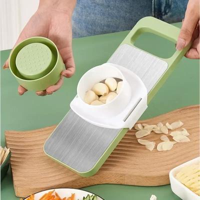 Küche 5 in 1 Edelstahl Multifunktionale Sichere Manuelle Gemüse Hobel Cutter Kartoffel Schredder Knoblauch Karotten Reibe Chopper