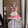 Japanese Cute Style Lolita Maid Dress Sexy Cosplay Maid Uniform Dress Black And Red Plus Size