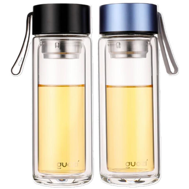 Guozi 300ml Double-Layer Glass Tea Infuser Bottle
