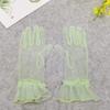 Stylish Short Gloves Full Finger Gloves Wrist Length Short Gloves Tulle Gloves Party Gloves for Prom Party Tea Parties
