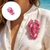 Urlaubsstil Hummer Brosche Rosa Glänzend Zinklegierung Anstecknadel, Meeres-Thema Statement Schmuck für Oberteile, Jacken, Strandausflüge und Tägliche Outfit-Schichten