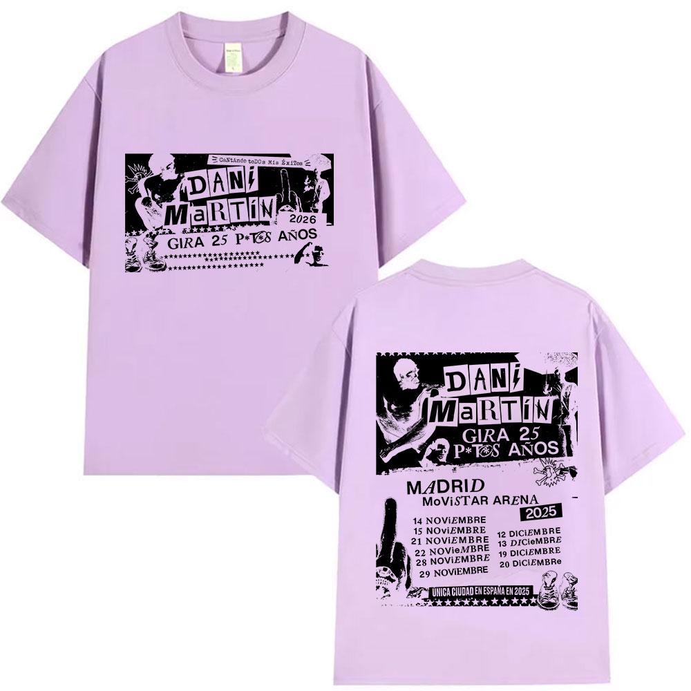 Rock Band Dani Martin Tour 20252026 Merch T Shirts Mens Vintage Oversized Cotton Tshirt Hip Hop Punk Gothic Tees Streetwear