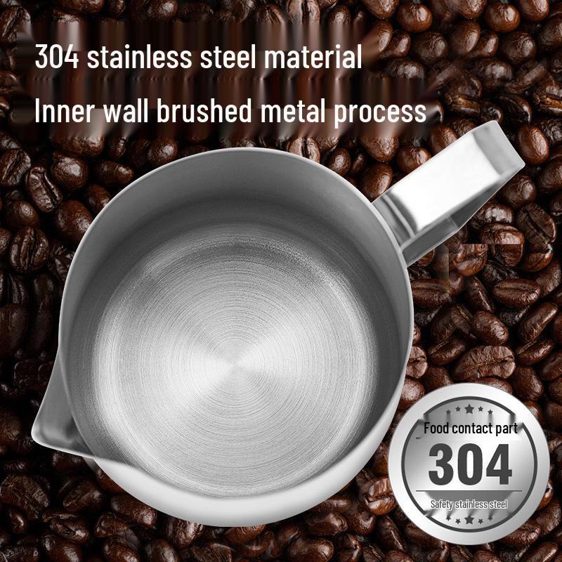 304 Stainless Steel Latte Art Milk Frothing Jug - Embossed Spout for Perfect Foam