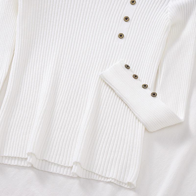 Damen Slim-Fit Langarm Strickpullover - Halber Stehkragen, Neue Herbst/Wintermode 2025