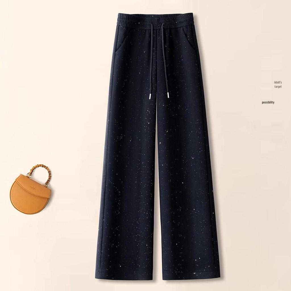 Women's Bright Sparkle High-Waist Wide-Leg Sweatpants for Autumn/Winter 2025