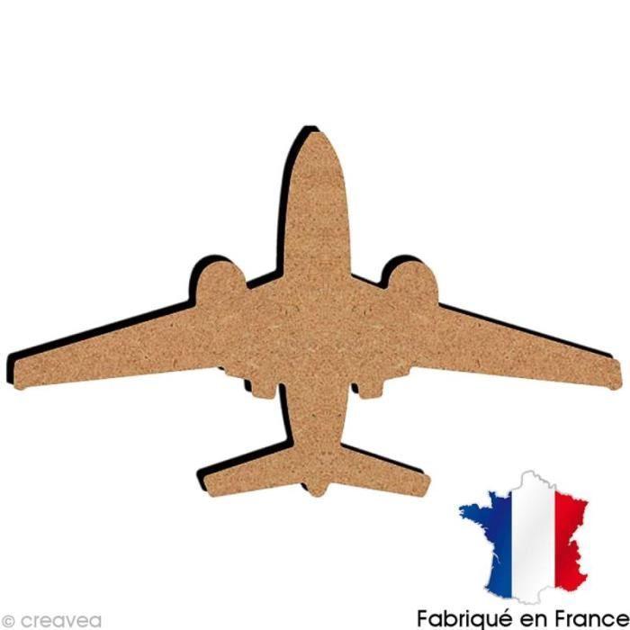 Avion en bois - Marque - Modèle - Matière: bois médium - Dimensions: environ 18,5 x 11 cm - Epaisseur 6mm