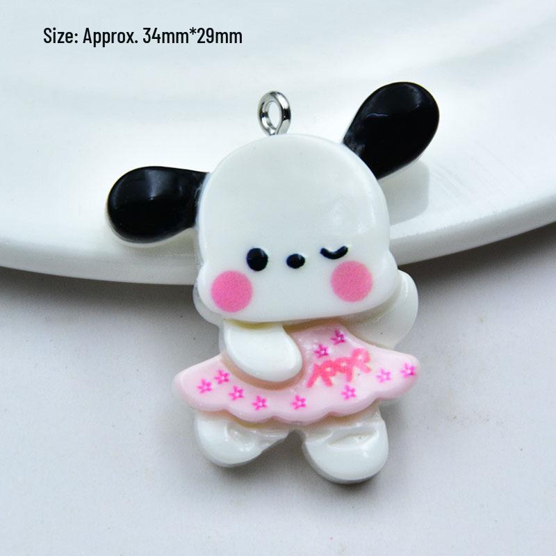 Glossy 3D Resin Cartoon Animal Keychain Pendant