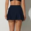 CHARMLEAKS Women High Waist Side Drawstring Swim Skirt with One Pocket Solid Color Tankini Bikini Bottom Beach Wear