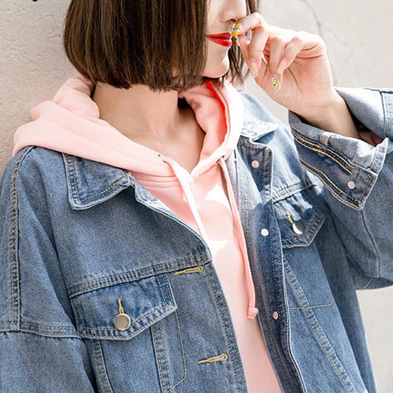 Extra Large Size Women's Denim Jacket Women's Korean Version Loose Student  Jean Jackets Top L-5XL
