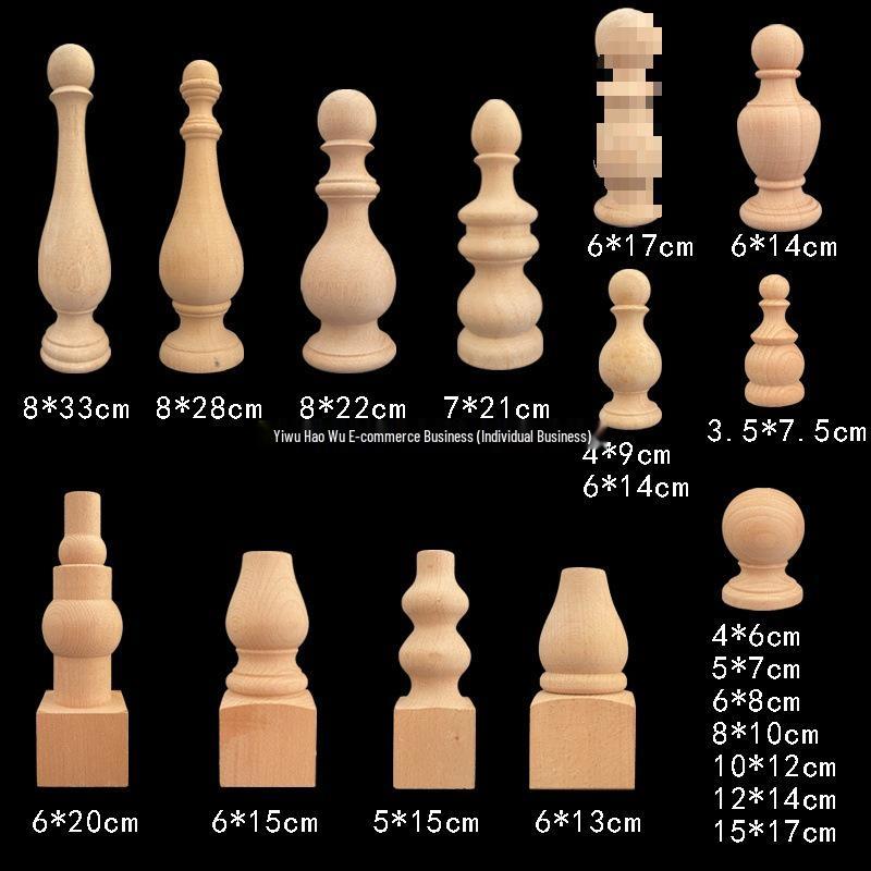 Europese Massief Houten Bedstijl Kop - Decoratieve Gesneden Houten Bol voor Meubels en Balustrades