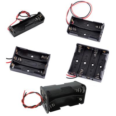AA 1 2 3 4 Slots Anschlüsse AA 1,5V 6V Strom Batterie Aufbewahrungskoffer Box Halter Anschlusskabel Schwarz für DIY Reparaturwerkzeuge Schwarz
