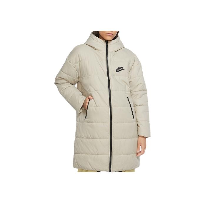 

Nike Спортивная одежда с синтетическим наполнителем и капюшоном, длинное стеганое пальто, зимняя женская верхняя одежда, цвет Stone CZ1464-230 S