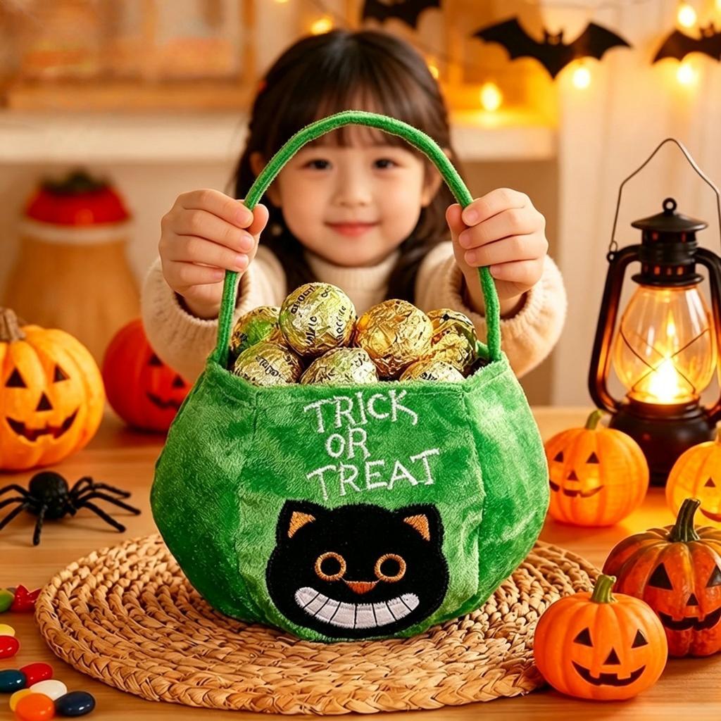 Halloween Candy Bags Pumpkin Tote Bags for Kids Kindergarten Trick or Treat Gift Bags with Handles Party Decorations