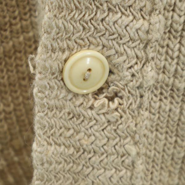 RRL 1 Star 100% Silk Long Sleeve V-neck Knit Cardigan S Beige Men's Used