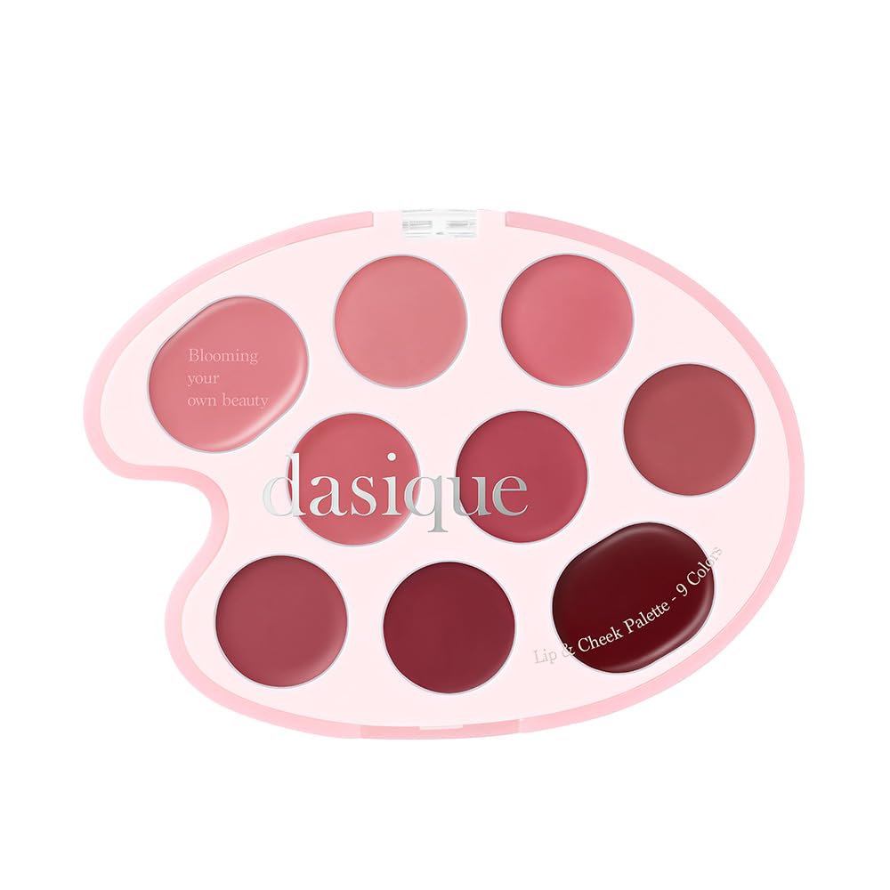 Official Daisyk Mood Painting Lip & Cheek Palette, 9-Color Palette/Lip Palette/Cheek Palette (#04 Rose Coloring, 6g)