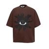 Cross-border trendy brand HOUSE & ERRORS Eye of Truth Letter Pattern Printed Short Sleeve T-Shirt Men's and Women's High Street Half Sleeve