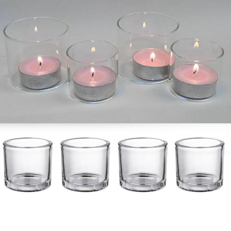 Votive Clear Glass Candle Holders Mini Candle Tea Light Holders Decor Christmas