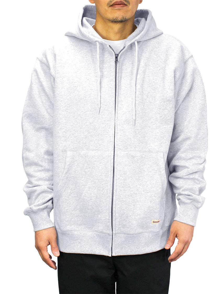 

Толстовка с капюшоном на молнии, большая, вересково-серая [Good Wear], тяжелая, 12 унций, мужская, женская, толстая, однотонная, свитшот, XL,