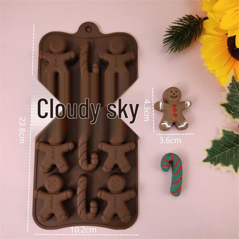 Christmas 12-Cavity Gingerbread Man & Candy Cane Silicone Mold