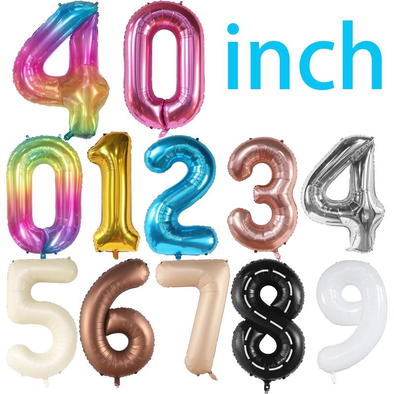 Palloncini Compleanno Grandi in Foil da 40 Pollici Palloncino Numero in Elio 0-9 Buon Compleanno Decorazioni Festa di Matrimonio Baby Shower Figure Grandi Globo