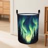 1pc Aurora Night Sky Family Large Size Laundry Basket - Suitable for Home Bedroom, Bathroom And Laundry Room, Large Capacity Clothing Storage, Utility