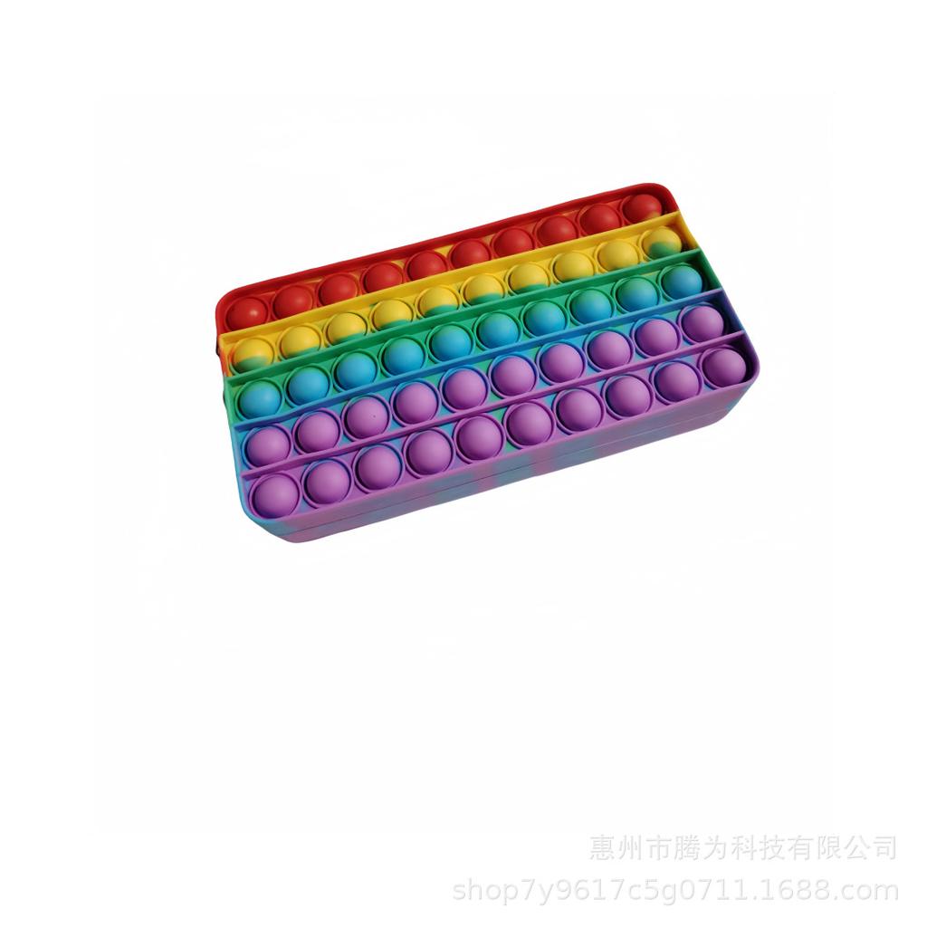 New Colorful Silicone Pencil Case with Fun Bubble Design for Kids' Creative and Educational Storage